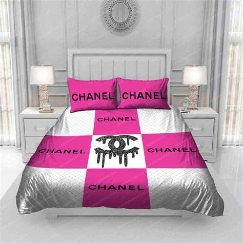 chanel bedding pink|Chanel bedding set queen.